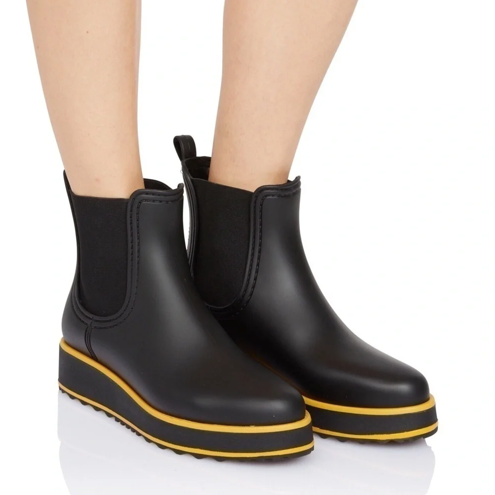 Bernando Willa Platform Black Rain Boot 11